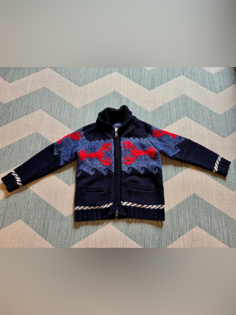 Vineyard Vines Navy Knit Sweater Nautical Design: Youth Small